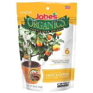 Jobe’s Organics Fertilizer Spikes for Potted Fruit and Citrus Timber